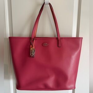 Coach Pink Leather Tote Bag Purse